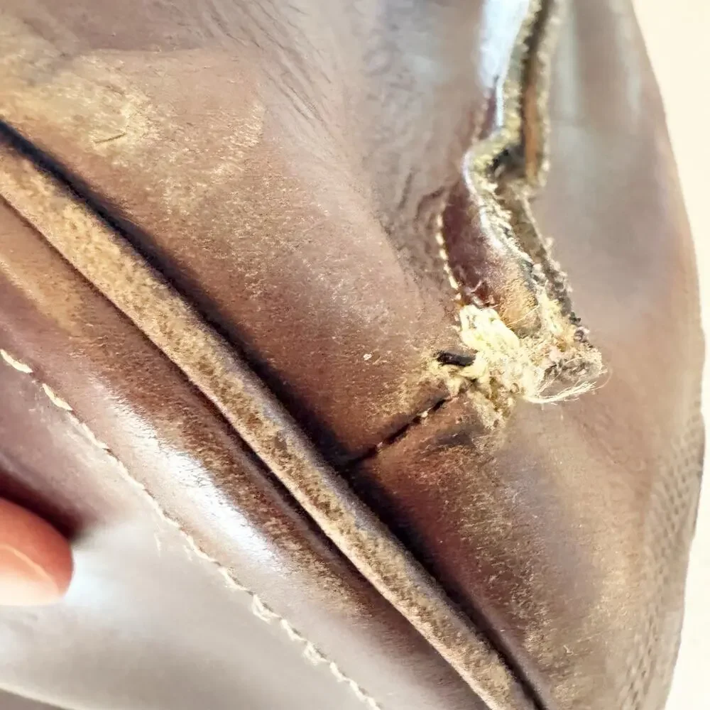 Patricia Nash Lavello Cut Out Tooled Brown Leather‎ Crossbody Bucket Bag